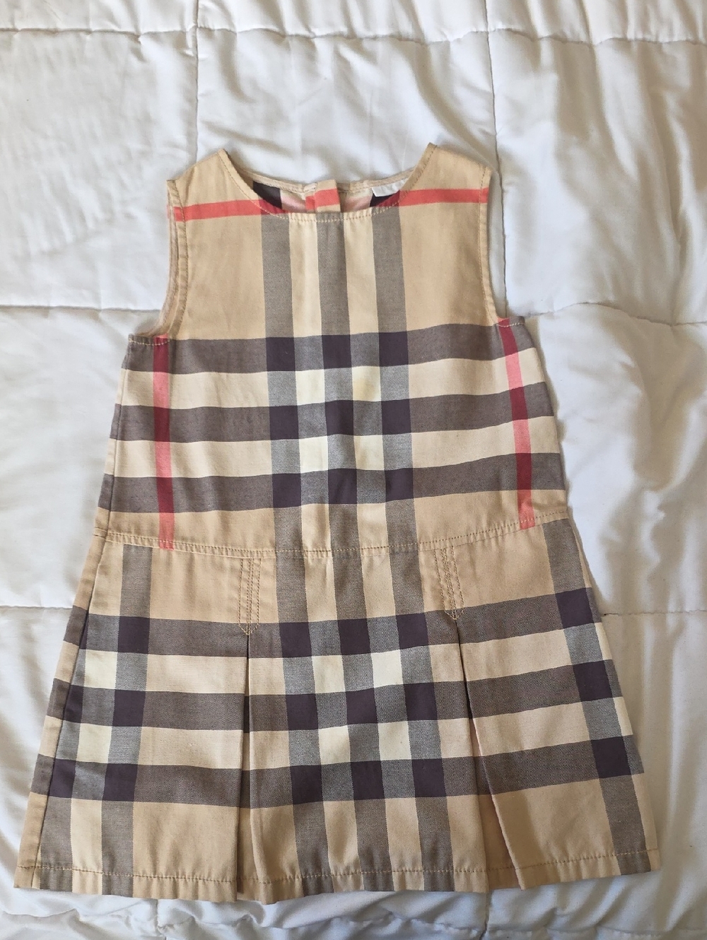 Burberry Beige Plaid Sleeveless Kids